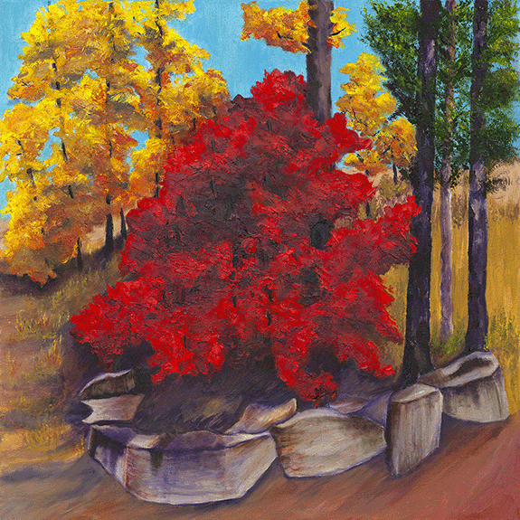 Autumn on the Rocks - Landscape Oil Painting