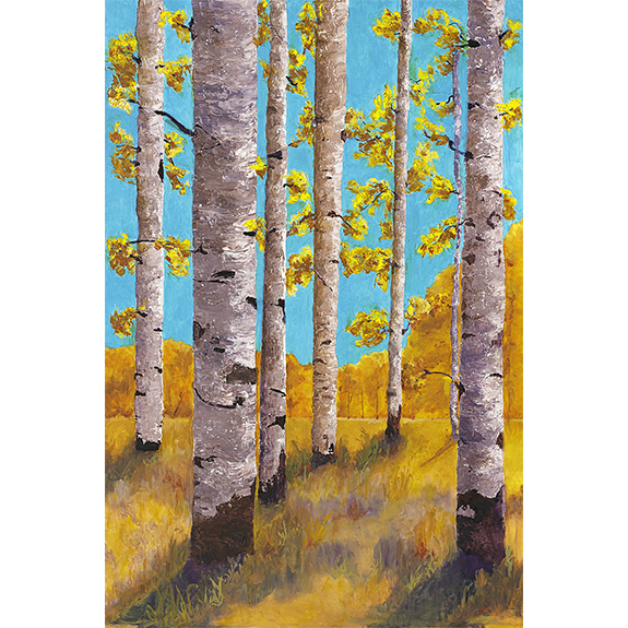 Seven Aspen - Landscape Oil Painting