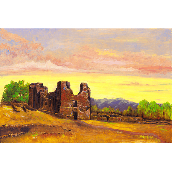 Sunset at Quarai - Landscape Oil Painting
