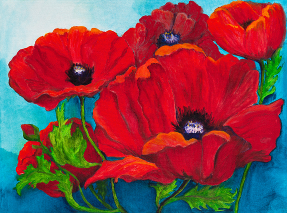 Quintet of Poppies Limited Editions Prints
